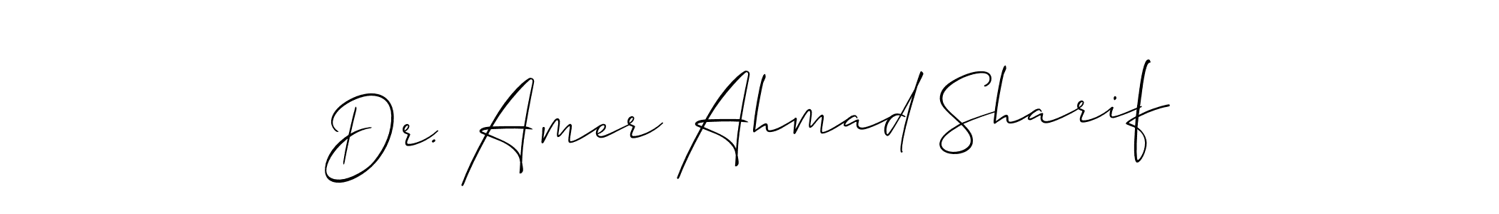 Similarly Allison_Script is the best handwritten signature design. Signature creator online .You can use it as an online autograph creator for name Dr. Amer Ahmad Sharif. Dr. Amer Ahmad Sharif signature style 2 images and pictures png