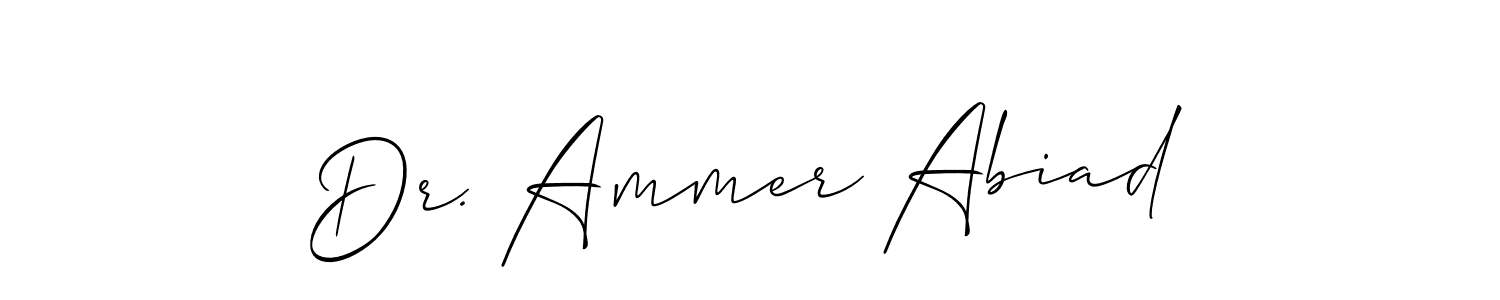 How to make Dr. Ammer Abiad signature? Allison_Script is a professional autograph style. Create handwritten signature for Dr. Ammer Abiad name. Dr. Ammer Abiad signature style 2 images and pictures png