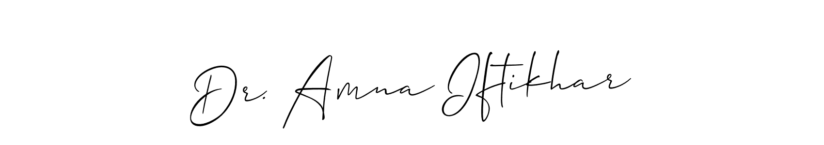 How to Draw Dr. Amna Iftikhar signature style? Allison_Script is a latest design signature styles for name Dr. Amna Iftikhar. Dr. Amna Iftikhar signature style 2 images and pictures png