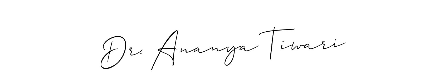 Allison_Script is a professional signature style that is perfect for those who want to add a touch of class to their signature. It is also a great choice for those who want to make their signature more unique. Get Dr. Ananya Tiwari name to fancy signature for free. Dr. Ananya Tiwari signature style 2 images and pictures png