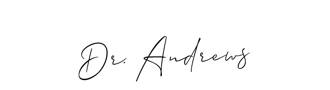You should practise on your own different ways (Allison_Script) to write your name (Dr. Andrews) in signature. don't let someone else do it for you. Dr. Andrews signature style 2 images and pictures png