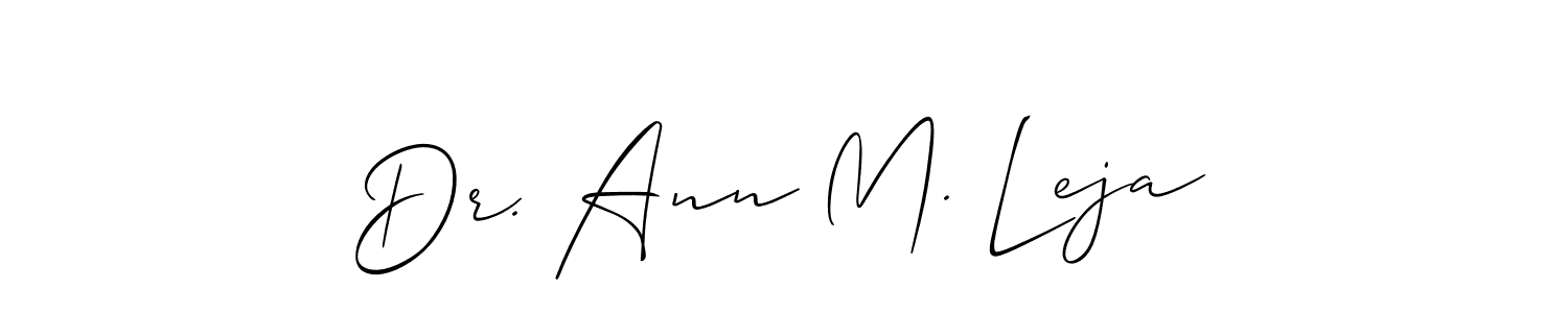 Make a short Dr. Ann M. Leja signature style. Manage your documents anywhere anytime using Allison_Script. Create and add eSignatures, submit forms, share and send files easily. Dr. Ann M. Leja signature style 2 images and pictures png