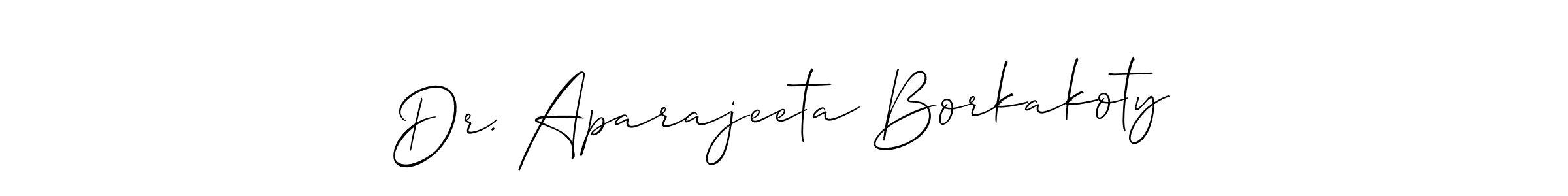 if you are searching for the best signature style for your name Dr. Aparajeeta Borkakoty. so please give up your signature search. here we have designed multiple signature styles  using Allison_Script. Dr. Aparajeeta Borkakoty signature style 2 images and pictures png