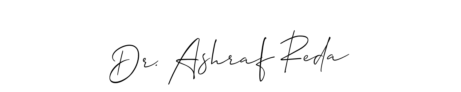 How to make Dr. Ashraf Reda name signature. Use Allison_Script style for creating short signs online. This is the latest handwritten sign. Dr. Ashraf Reda signature style 2 images and pictures png