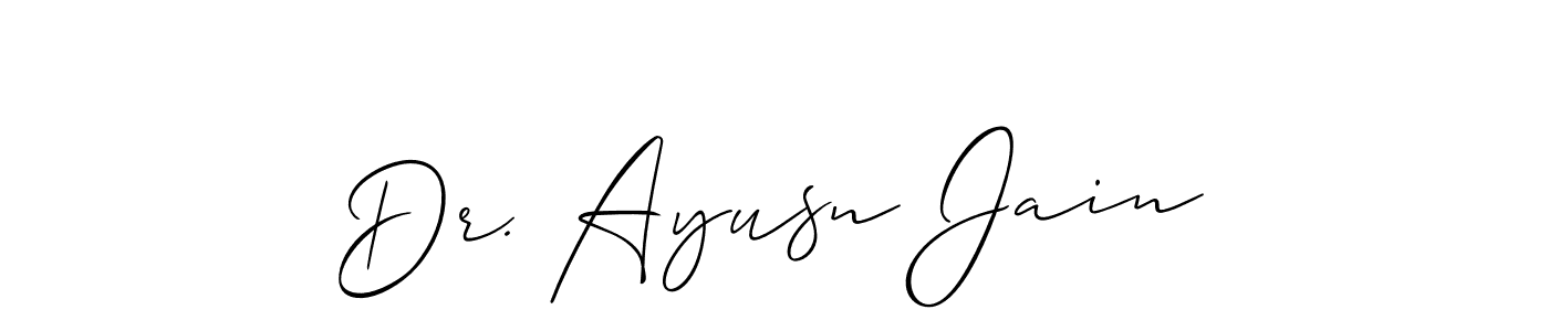 Check out images of Autograph of Dr. Ayusn Jain name. Actor Dr. Ayusn Jain Signature Style. Allison_Script is a professional sign style online. Dr. Ayusn Jain signature style 2 images and pictures png