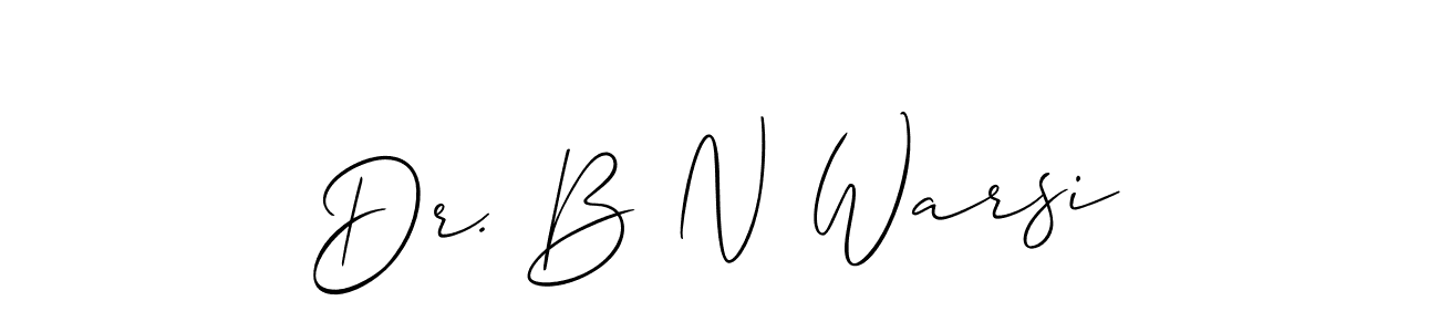 if you are searching for the best signature style for your name Dr. B N Warsi. so please give up your signature search. here we have designed multiple signature styles  using Allison_Script. Dr. B N Warsi signature style 2 images and pictures png