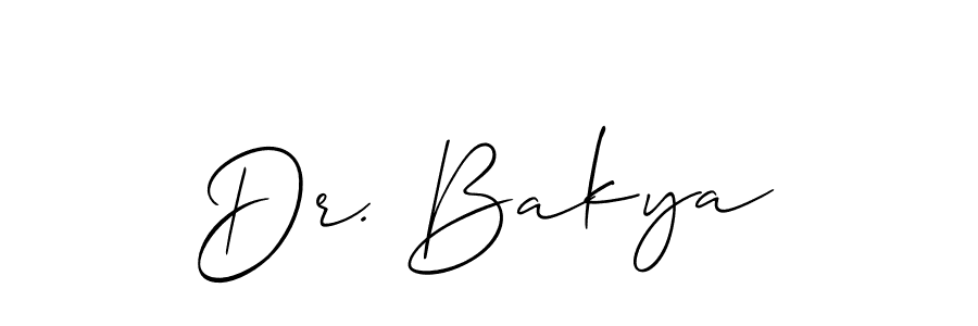 Make a beautiful signature design for name Dr. Bakya. With this signature (Allison_Script) style, you can create a handwritten signature for free. Dr. Bakya signature style 2 images and pictures png