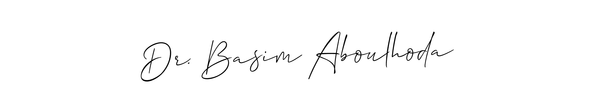 Also You can easily find your signature by using the search form. We will create Dr. Basim Aboulhoda name handwritten signature images for you free of cost using Allison_Script sign style. Dr. Basim Aboulhoda signature style 2 images and pictures png