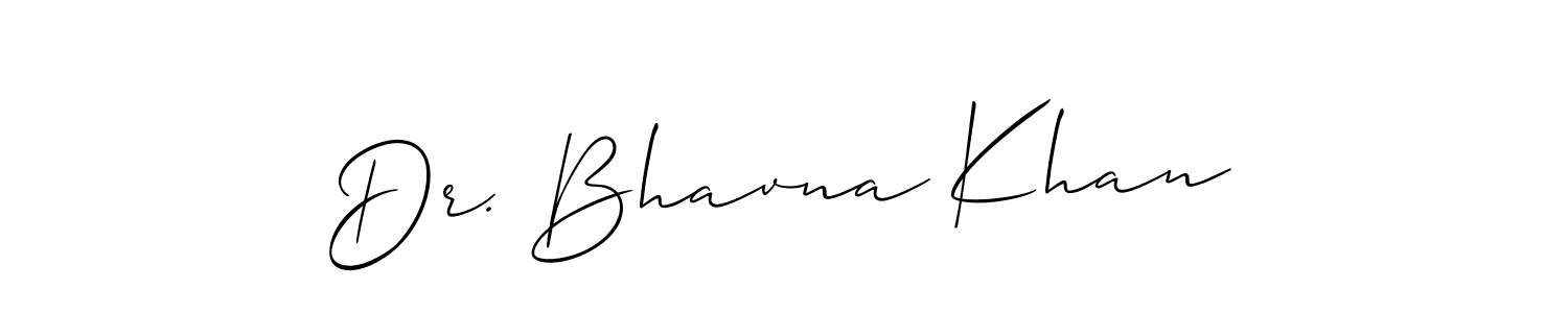 if you are searching for the best signature style for your name Dr. Bhavna Khan. so please give up your signature search. here we have designed multiple signature styles  using Allison_Script. Dr. Bhavna Khan signature style 2 images and pictures png