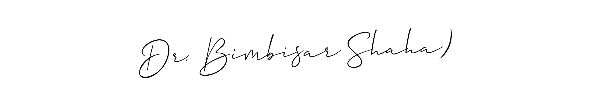 You can use this online signature creator to create a handwritten signature for the name Dr. Bimbisar Shaha). This is the best online autograph maker. Dr. Bimbisar Shaha) signature style 2 images and pictures png