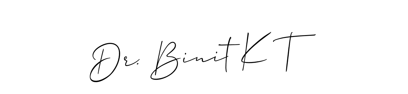 Allison_Script is a professional signature style that is perfect for those who want to add a touch of class to their signature. It is also a great choice for those who want to make their signature more unique. Get Dr. Binit K T name to fancy signature for free. Dr. Binit K T signature style 2 images and pictures png