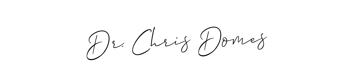 The best way (Allison_Script) to make a short signature is to pick only two or three words in your name. The name Dr. Chris Domes include a total of six letters. For converting this name. Dr. Chris Domes signature style 2 images and pictures png