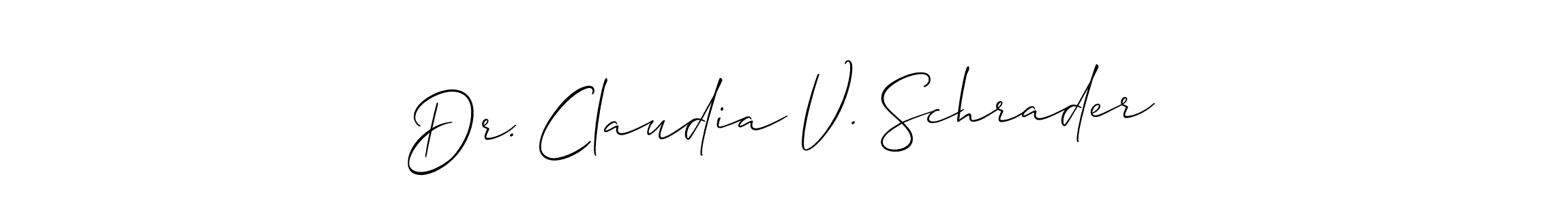 How to Draw Dr. Claudia V. Schrader signature style? Allison_Script is a latest design signature styles for name Dr. Claudia V. Schrader. Dr. Claudia V. Schrader signature style 2 images and pictures png