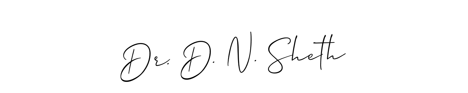 How to make Dr. D. N. Sheth signature? Allison_Script is a professional autograph style. Create handwritten signature for Dr. D. N. Sheth name. Dr. D. N. Sheth signature style 2 images and pictures png