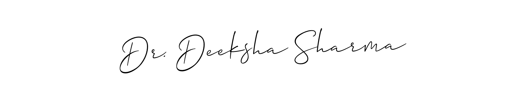 This is the best signature style for the Dr. Deeksha Sharma name. Also you like these signature font (Allison_Script). Mix name signature. Dr. Deeksha Sharma signature style 2 images and pictures png