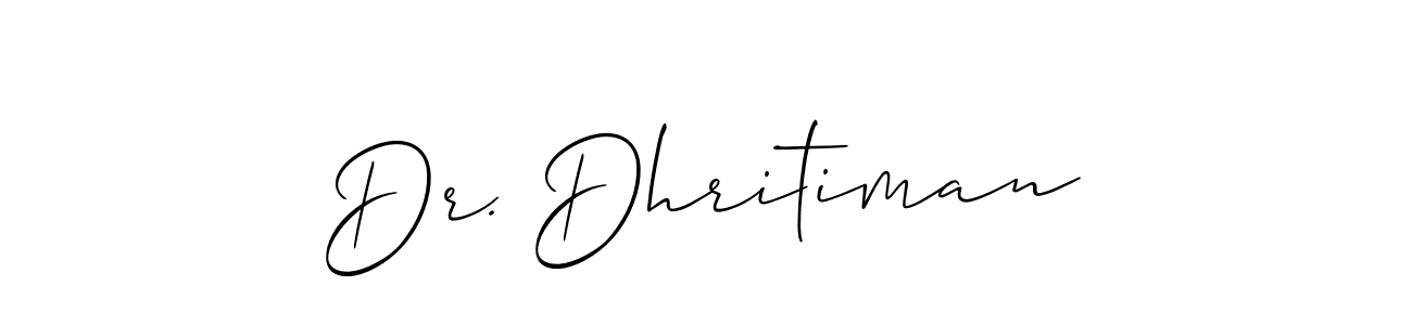 Use a signature maker to create a handwritten signature online. With this signature software, you can design (Allison_Script) your own signature for name Dr. Dhritiman. Dr. Dhritiman signature style 2 images and pictures png