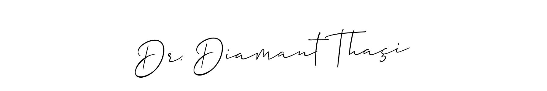 Make a beautiful signature design for name Dr. Diamant Thaçi. With this signature (Allison_Script) style, you can create a handwritten signature for free. Dr. Diamant Thaçi signature style 2 images and pictures png