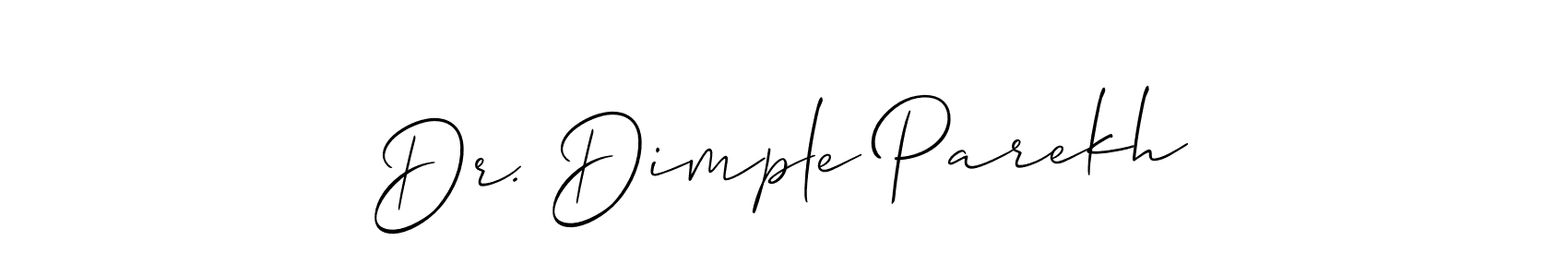 Allison_Script is a professional signature style that is perfect for those who want to add a touch of class to their signature. It is also a great choice for those who want to make their signature more unique. Get Dr. Dimple Parekh name to fancy signature for free. Dr. Dimple Parekh signature style 2 images and pictures png