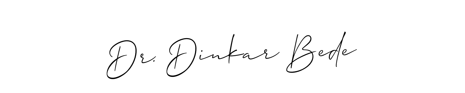 Create a beautiful signature design for name Dr. Dinkar Bede. With this signature (Allison_Script) fonts, you can make a handwritten signature for free. Dr. Dinkar Bede signature style 2 images and pictures png
