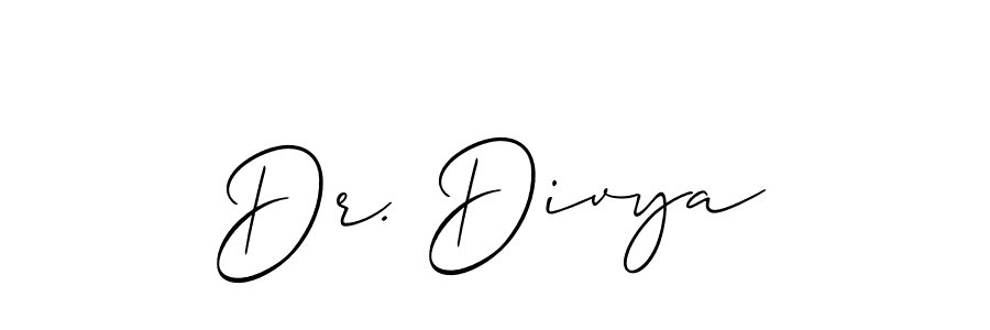 How to make Dr. Divya signature? Allison_Script is a professional autograph style. Create handwritten signature for Dr. Divya name. Dr. Divya signature style 2 images and pictures png