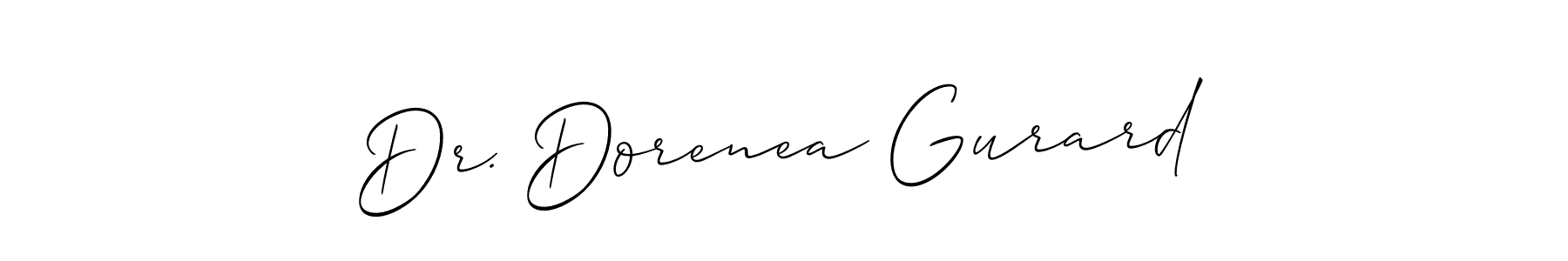 The best way (Allison_Script) to make a short signature is to pick only two or three words in your name. The name Dr. Dorenea Gurard include a total of six letters. For converting this name. Dr. Dorenea Gurard signature style 2 images and pictures png