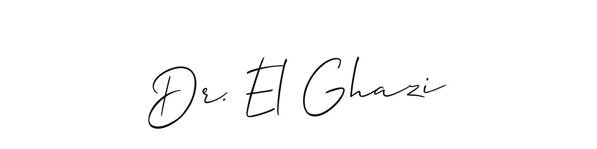 Design your own signature with our free online signature maker. With this signature software, you can create a handwritten (Allison_Script) signature for name Dr. El Ghazi. Dr. El Ghazi signature style 2 images and pictures png