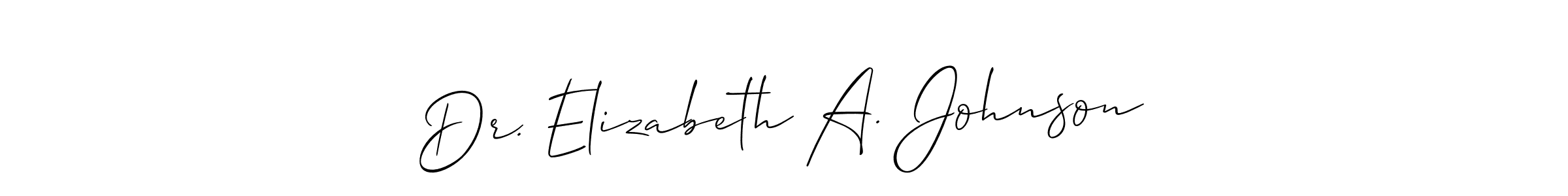 Allison_Script is a professional signature style that is perfect for those who want to add a touch of class to their signature. It is also a great choice for those who want to make their signature more unique. Get Dr. Elizabeth A. Johnson name to fancy signature for free. Dr. Elizabeth A. Johnson signature style 2 images and pictures png