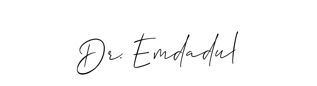 Make a short Dr. Emdadul signature style. Manage your documents anywhere anytime using Allison_Script. Create and add eSignatures, submit forms, share and send files easily. Dr. Emdadul signature style 2 images and pictures png