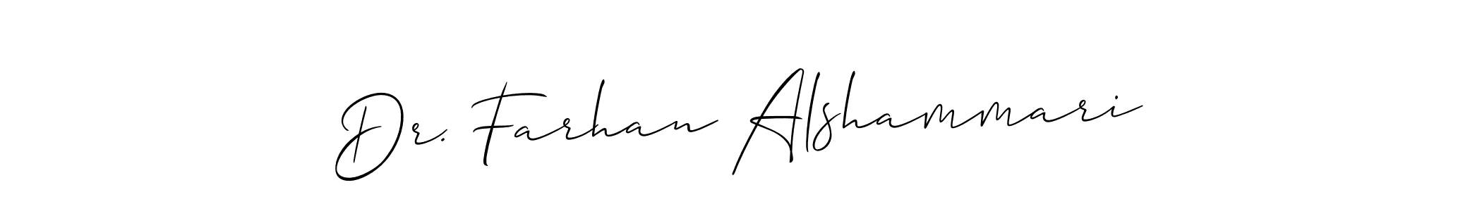 How to make Dr. Farhan Alshammari name signature. Use Allison_Script style for creating short signs online. This is the latest handwritten sign. Dr. Farhan Alshammari signature style 2 images and pictures png