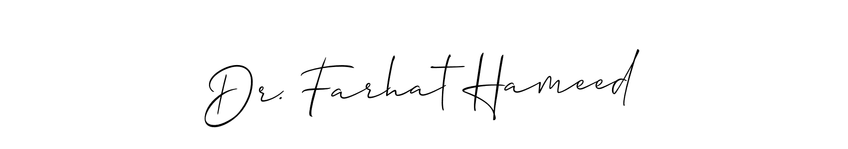 Dr. Farhat Hameed stylish signature style. Best Handwritten Sign (Allison_Script) for my name. Handwritten Signature Collection Ideas for my name Dr. Farhat Hameed. Dr. Farhat Hameed signature style 2 images and pictures png