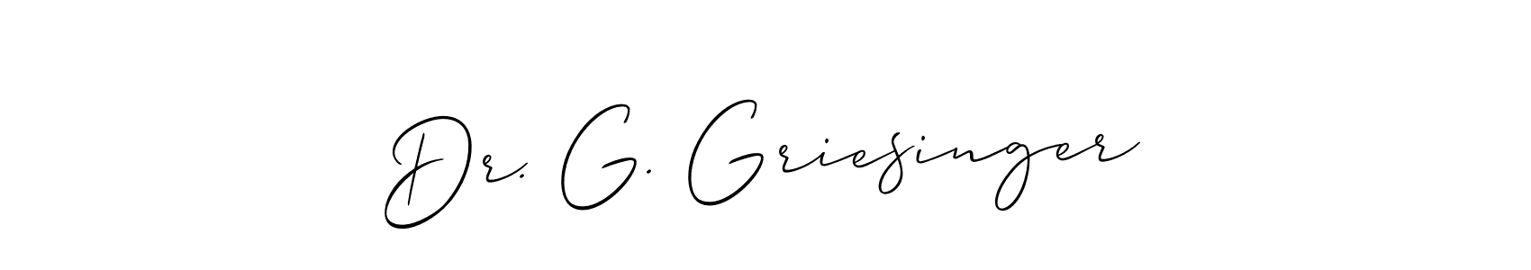 How to make Dr. G. Griesinger signature? Allison_Script is a professional autograph style. Create handwritten signature for Dr. G. Griesinger name. Dr. G. Griesinger signature style 2 images and pictures png