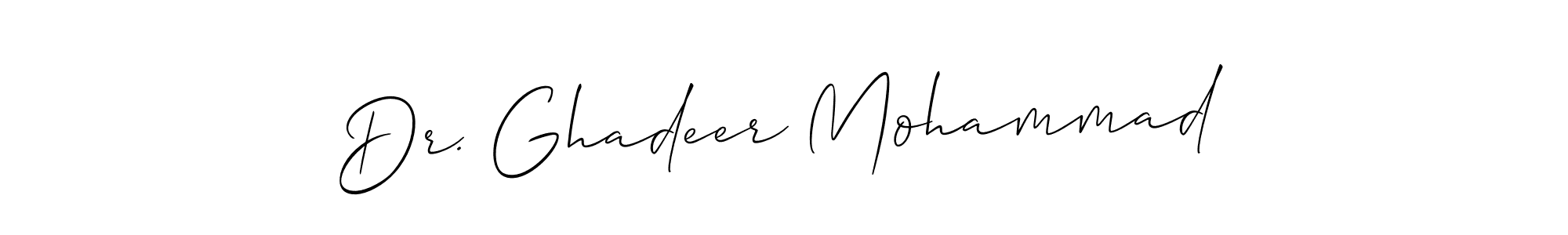 Also we have Dr. Ghadeer Mohammad name is the best signature style. Create professional handwritten signature collection using Allison_Script autograph style. Dr. Ghadeer Mohammad signature style 2 images and pictures png