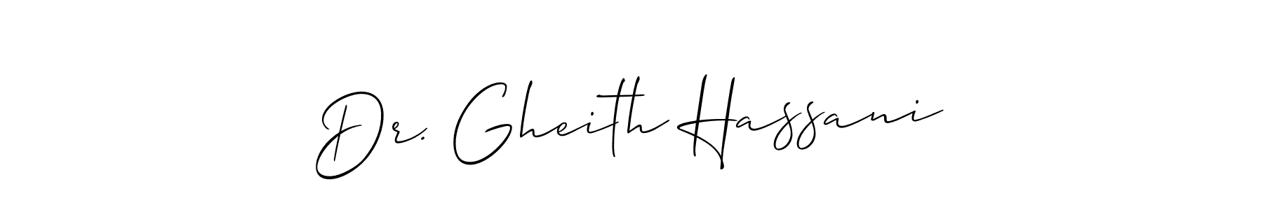 Design your own signature with our free online signature maker. With this signature software, you can create a handwritten (Allison_Script) signature for name Dr. Gheith Hassani. Dr. Gheith Hassani signature style 2 images and pictures png