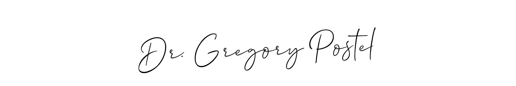 It looks lik you need a new signature style for name Dr. Gregory Postel. Design unique handwritten (Allison_Script) signature with our free signature maker in just a few clicks. Dr. Gregory Postel signature style 2 images and pictures png