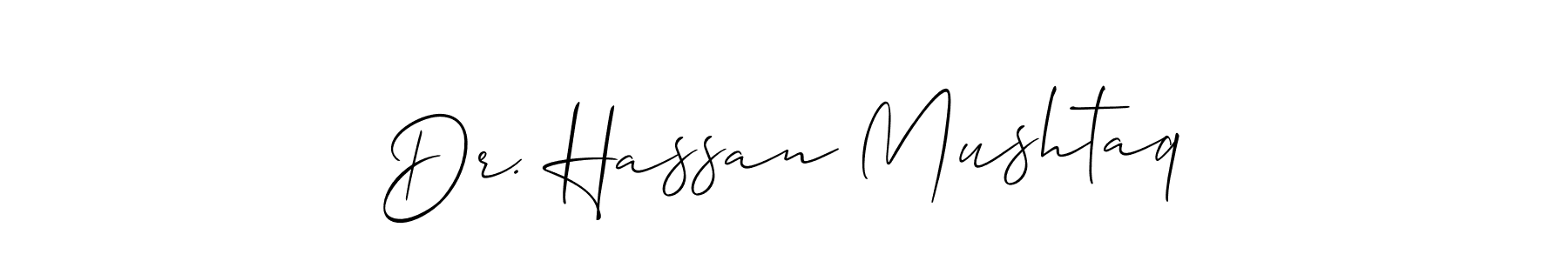 Similarly Allison_Script is the best handwritten signature design. Signature creator online .You can use it as an online autograph creator for name Dr. Hassan Mushtaq. Dr. Hassan Mushtaq signature style 2 images and pictures png