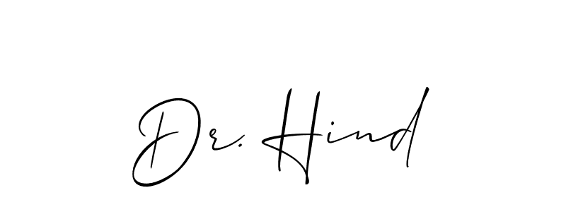 The best way (Allison_Script) to make a short signature is to pick only two or three words in your name. The name Dr. Hind include a total of six letters. For converting this name. Dr. Hind signature style 2 images and pictures png