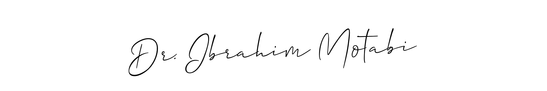 The best way (Allison_Script) to make a short signature is to pick only two or three words in your name. The name Dr. Ibrahim Motabi include a total of six letters. For converting this name. Dr. Ibrahim Motabi signature style 2 images and pictures png