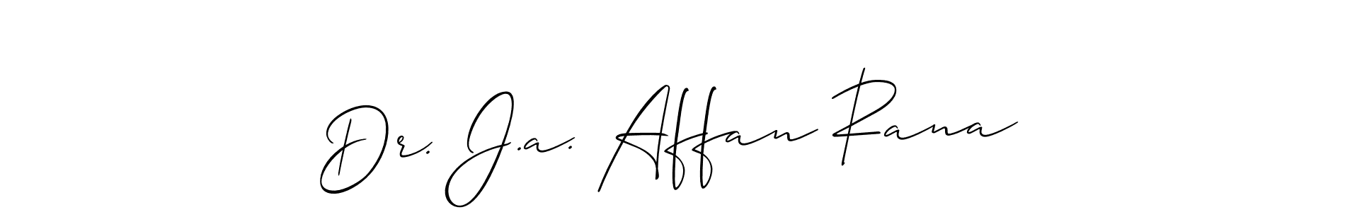 Also we have Dr. J.a. Affan Rana name is the best signature style. Create professional handwritten signature collection using Allison_Script autograph style. Dr. J.a. Affan Rana signature style 2 images and pictures png