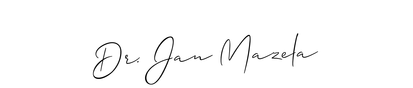 The best way (Allison_Script) to make a short signature is to pick only two or three words in your name. The name Dr. Jan Mazela include a total of six letters. For converting this name. Dr. Jan Mazela signature style 2 images and pictures png
