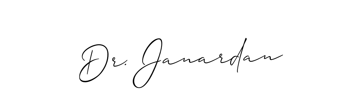 You should practise on your own different ways (Allison_Script) to write your name (Dr. Janardan) in signature. don't let someone else do it for you. Dr. Janardan signature style 2 images and pictures png