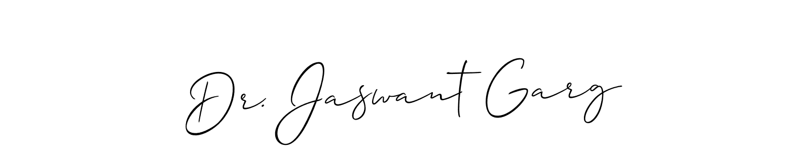 Create a beautiful signature design for name Dr. Jaswant Garg. With this signature (Allison_Script) fonts, you can make a handwritten signature for free. Dr. Jaswant Garg signature style 2 images and pictures png