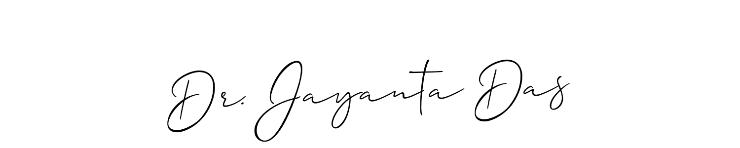 Make a short Dr. Jayanta Das signature style. Manage your documents anywhere anytime using Allison_Script. Create and add eSignatures, submit forms, share and send files easily. Dr. Jayanta Das signature style 2 images and pictures png