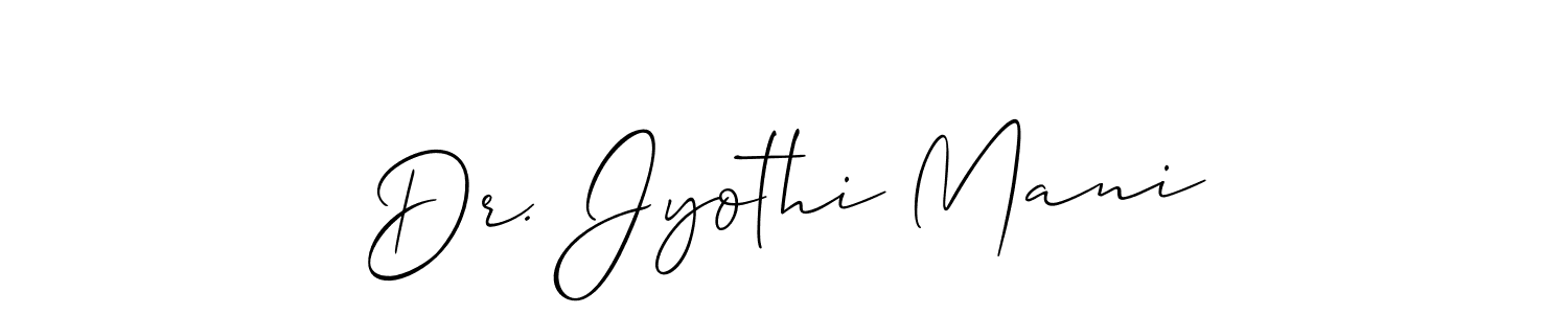 Design your own signature with our free online signature maker. With this signature software, you can create a handwritten (Allison_Script) signature for name Dr. Jyothi Mani. Dr. Jyothi Mani signature style 2 images and pictures png