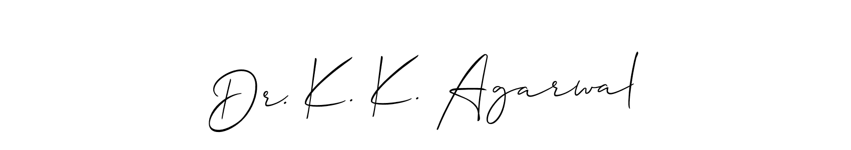 How to make Dr. K. K. Agarwal name signature. Use Allison_Script style for creating short signs online. This is the latest handwritten sign. Dr. K. K. Agarwal signature style 2 images and pictures png