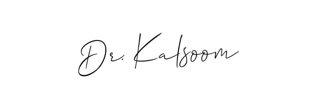Allison_Script is a professional signature style that is perfect for those who want to add a touch of class to their signature. It is also a great choice for those who want to make their signature more unique. Get Dr. Kalsoom name to fancy signature for free. Dr. Kalsoom signature style 2 images and pictures png