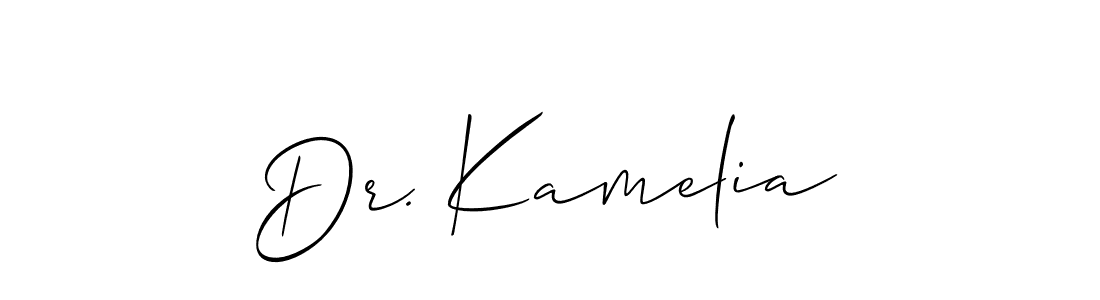 You can use this online signature creator to create a handwritten signature for the name Dr. Kamelia. This is the best online autograph maker. Dr. Kamelia signature style 2 images and pictures png