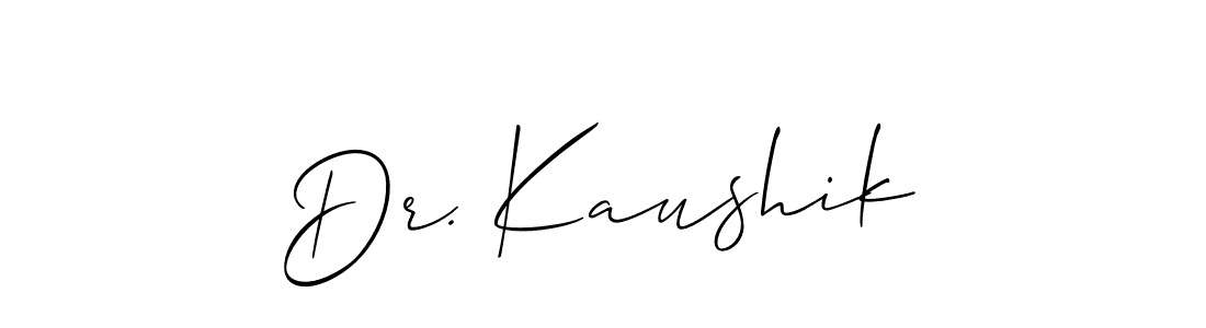 It looks lik you need a new signature style for name Dr. Kaushik. Design unique handwritten (Allison_Script) signature with our free signature maker in just a few clicks. Dr. Kaushik signature style 2 images and pictures png