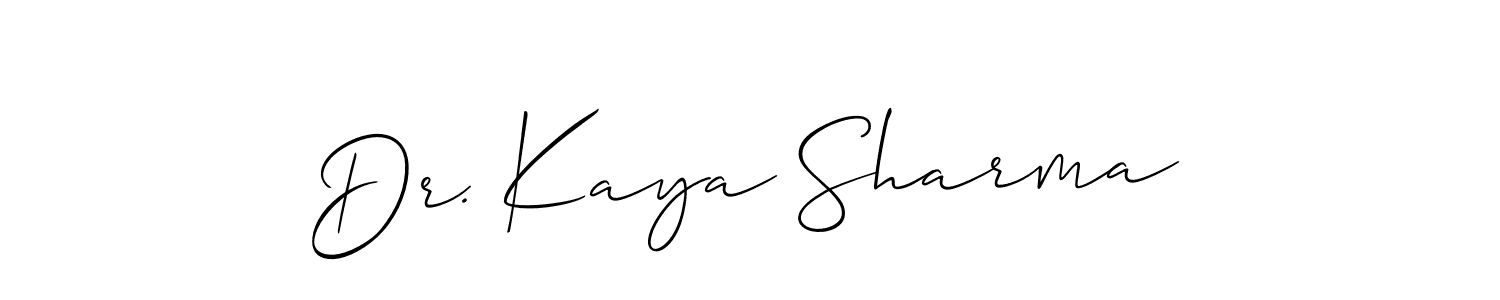 Create a beautiful signature design for name Dr. Kaya Sharma. With this signature (Allison_Script) fonts, you can make a handwritten signature for free. Dr. Kaya Sharma signature style 2 images and pictures png