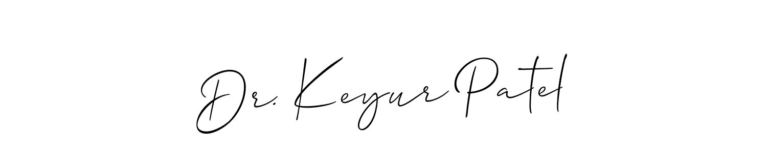 Use a signature maker to create a handwritten signature online. With this signature software, you can design (Allison_Script) your own signature for name Dr. Keyur Patel. Dr. Keyur Patel signature style 2 images and pictures png