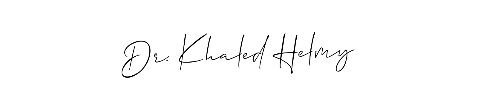 How to make Dr. Khaled Helmy name signature. Use Allison_Script style for creating short signs online. This is the latest handwritten sign. Dr. Khaled Helmy signature style 2 images and pictures png